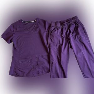 Scrubs uniform set, scrubs star, medium, eggplant color,